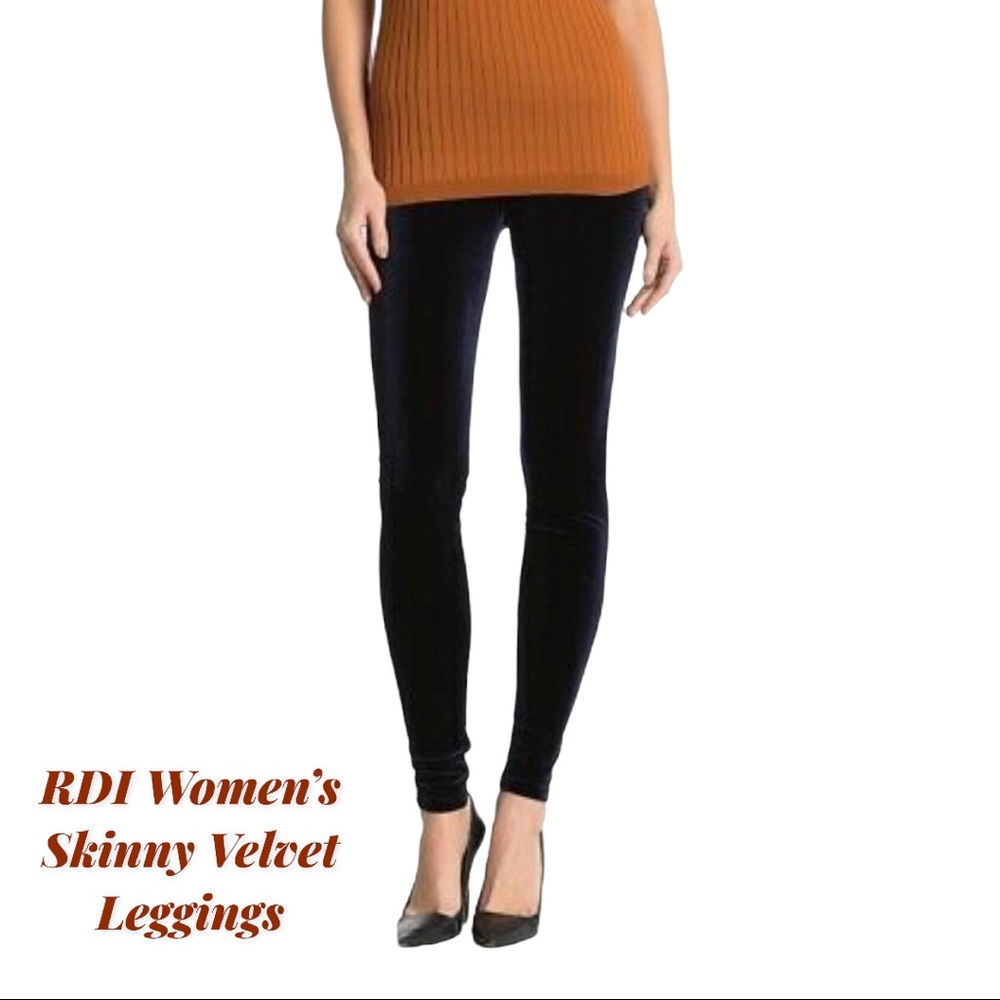 RDI Women’s Leggings Solid Black Velvet Medium